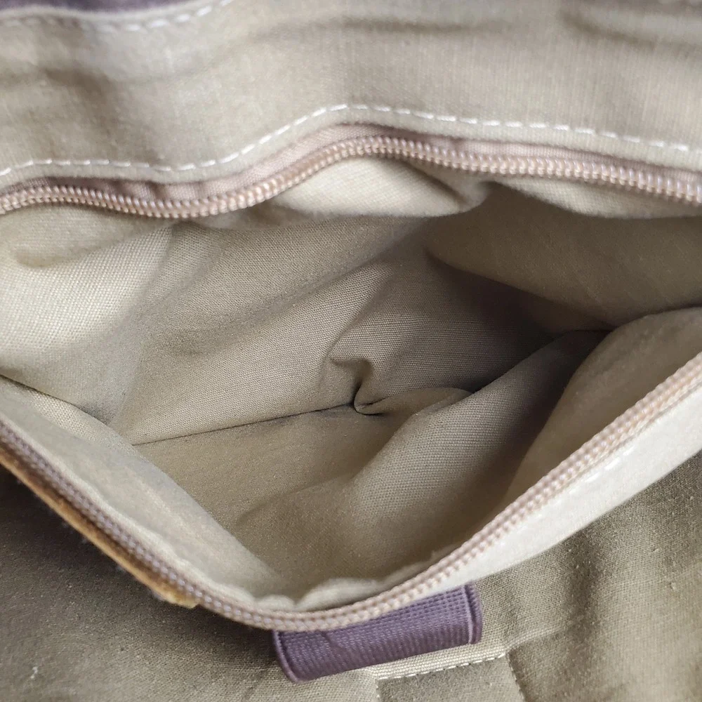 NEWHEY Messenger Laptop Bag Waterproof Canvas Leather Nubuck Brown Beeswax